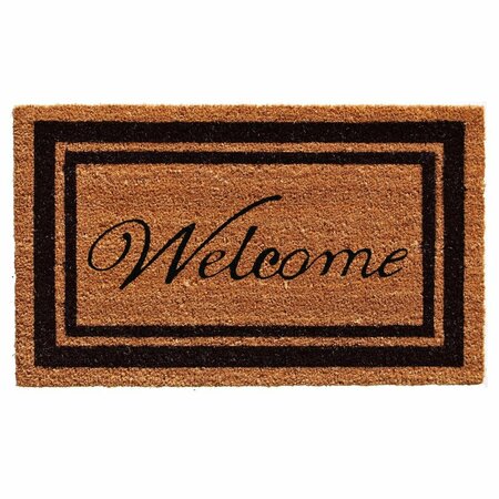 CONFIGURACION 18 x 30 in. Black Border Welcome Rectangular Doormat Natural CO3360616